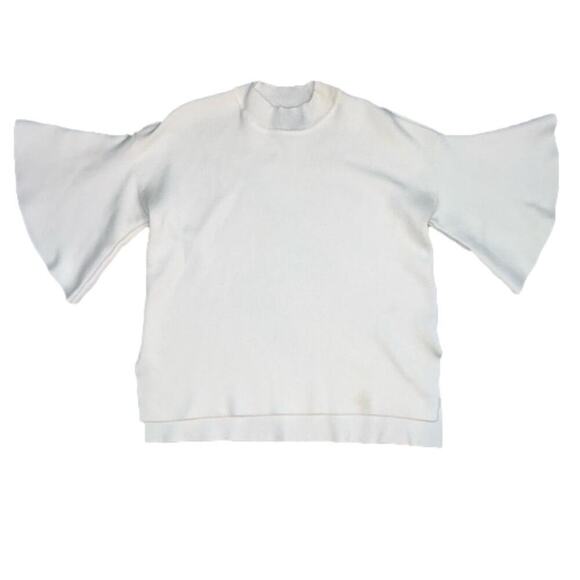 Sunday in Brooklyn White Mock Neck Bell Sleeve Sweater Size XS, fits like S/M - Picture 1 of 8